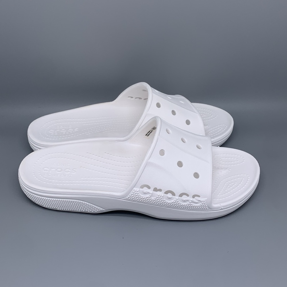 Crocs Classic White Slide Sandals Men’s Sz 12 NWT